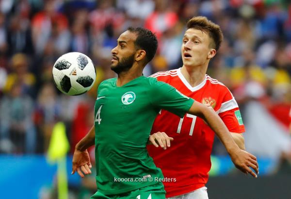 جانب من مباراة السعودية وروسيا