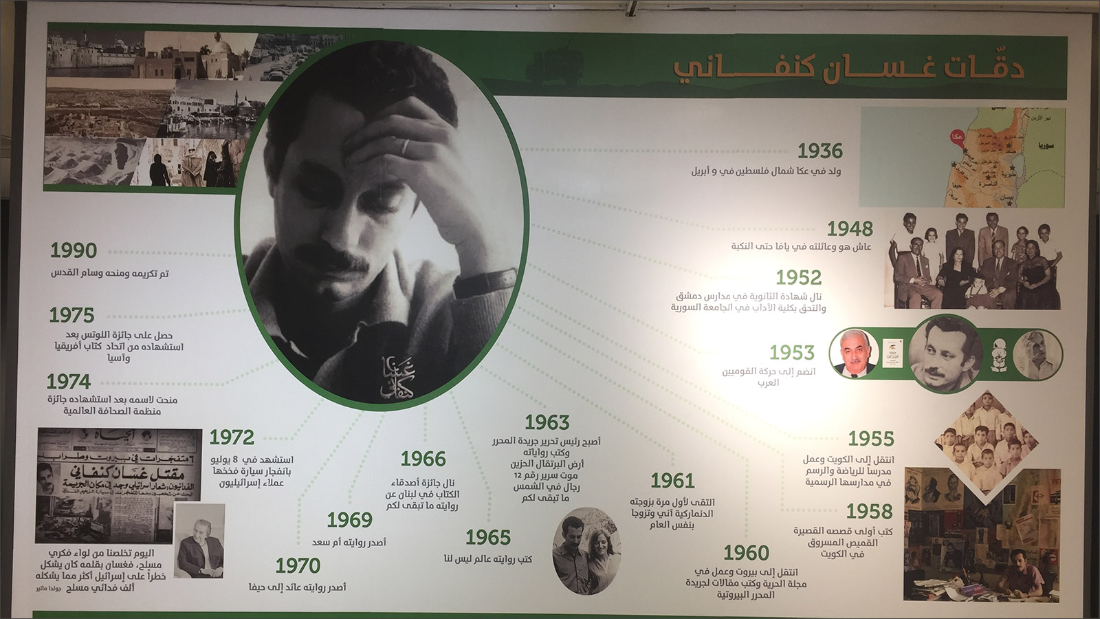 معرض "دقات غسان كنفاني" يرصد محطات كاتبٍ وهب حياته وإبداعه لقضية شعبه