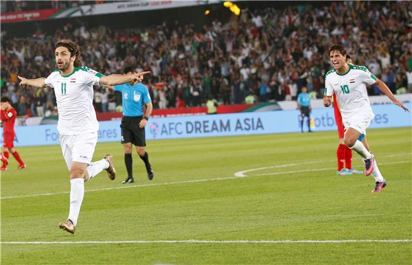 فرحة لاعبي العراق بالفوز