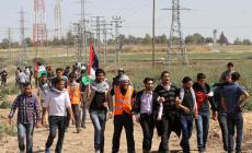 متظاهرين خلال مسيرات العودة