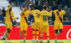 فرحة لاعبي برشلونة بالفوز