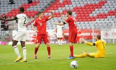 فرحة لاعبي البايرن بالفوز