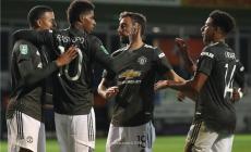 فرحة لاعبي اليونايتد بالفوز