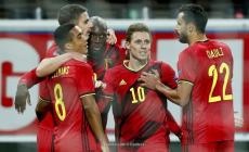 فرحة لاعبي بلجيكا بالفوز