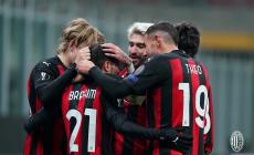 فرحة لاعبي ميلان بالفوز