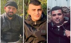 شهداء "فجر جنين": من اليمين: عطا شلبي، وسط: صدقي زكارنة، يسار: طارق الدمج