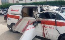 صورة لإسعاف مستهدف بقصف إسرائيلي