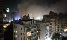 من مكان الغارة على بيروت