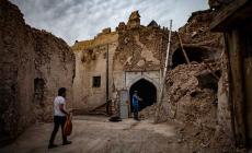 الدمار الذي حل بالجامع العمري في غزة جراء قصف طائرات الاحتلال.