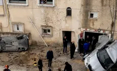صورة من أثار الدمار في الأراضي الفلسطينية المحتلة جراء صواريخ حزب الله