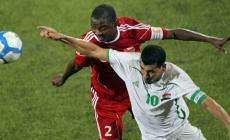 جانب من مباراة العراق وعمان
