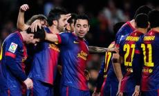 فرحة لاعبي برشلونة