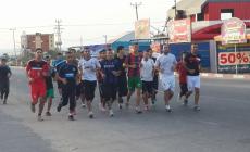 جانب من تدريبات فريق شباب خانيونس