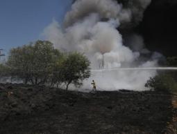 صورة لحرائق اندلعت اليوم في كيبوتس كفار سعد