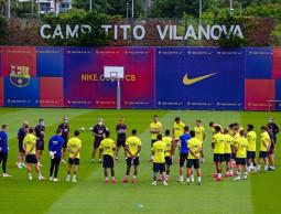 جانب من تدريبات برشلونة