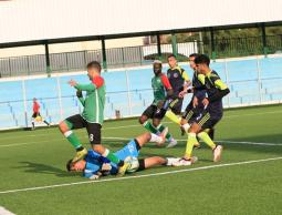 جانب من مباراة هلال غزة وخدمات رفح