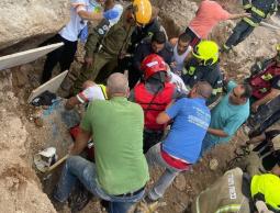 إصابة 6 عمال بانهيار صخري في كفر كنا بينهم إصابات خطيرة