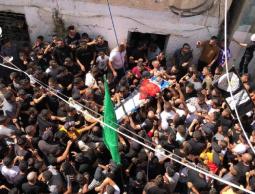 جماهير طوباس تشيع جثمان الشهيد يونس التايه