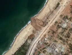 ميناء غزة العائم صورة جوية