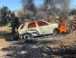 شهيدان بقصف مسيّرة إسرائيلية مركبة مدنية جنوبي جنين.