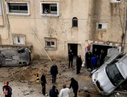 صورة من أثار الدمار في الأراضي الفلسطينية المحتلة جراء صواريخ حزب الله