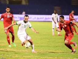 جانب من مباراة فلسطين والسعودية