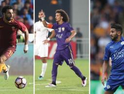 من اليمين: محرز, وعبد الرحمن, وصلاح