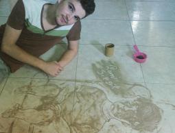 السكسك خلال رسمه إحدى اللوحات