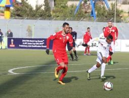جانب من مباراة فلسطين وتيمور الشرقية