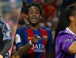 من اليمين: رونالدو, ونيمار, ومودريتش