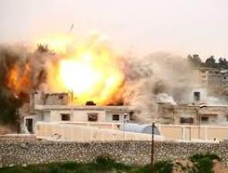 صورة لتفجير الجيش المصري منازل برفح المصرية 