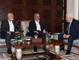 لقاء عباس بقيادة حماس في الدوحة 