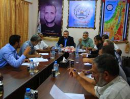 جانب من الإجتماع الذي عقدته الفصائل الفلسطينية بغزة