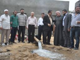 بدء الضخ التجريبي لبئر مياه "عجور" بجباليا