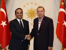لقاء اردوغان مع وزير الخارجية القطري