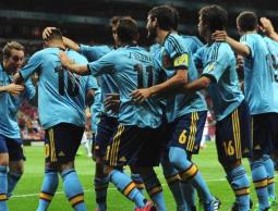 فرحة لاعبي المنتخب الإسباني للشباب