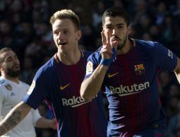 فرحة سواريز بهدف برشلونة الأول