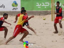 جانب من أحد تدريبات الشاطئية بغزة
