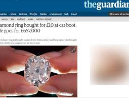 خاتم ألماس اشتُري بـ10 جنيهات يباع بـ850 ألف دولار