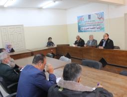  خلال لقاء بين رئيس بلدية رفح صبحي أبو رضوان وموظفو الدائرة