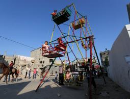 أرجوحة العيد في غزة (أرشيف)