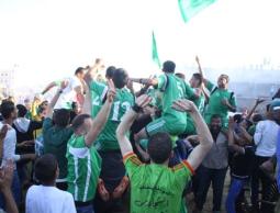 احتفالات لاعبي وجماهير الشجاعية
