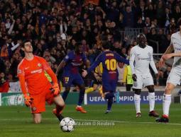 فرحة لاعبي برشلونة بالفوز