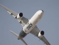 طائرة إيرباص أي 350 خلال عرض للطيران في الأجواء الإماراتية في نوفمبر/تشرين الثاني الماضي