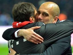 فرحة غوارديولا بعد الفوز على هيرتا برلين