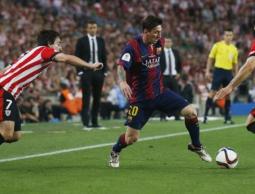 لحظة إحراز ميسي الهدف أمام بيلباو