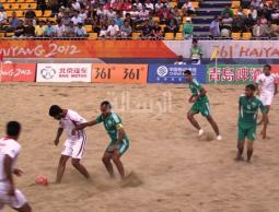 أحد مباريات منتخب الكرة الشاطئية في الفترة الماضية