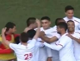 فرحة لاعبي الأولمبي بهدف مراعبة