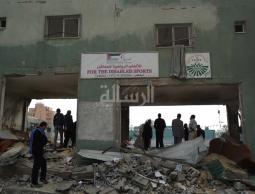 قصف ملعب فلسطين ووزارة الشباب والرياضة