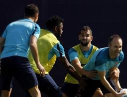 مونتويا في تدريبات برشلونة